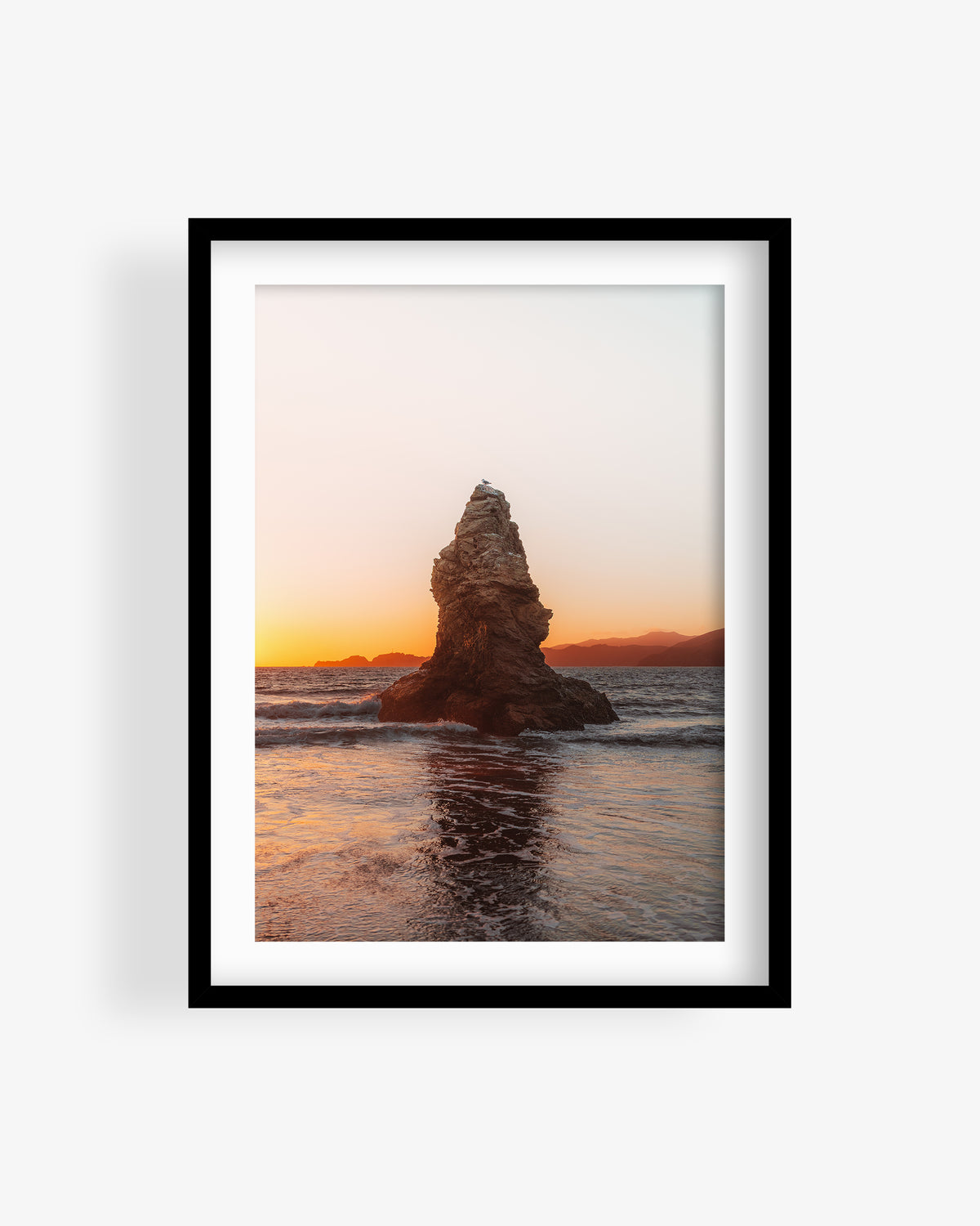 Beach Rock During Golden Hour