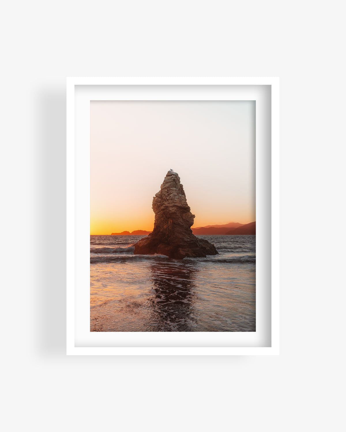 Beach Rock During Golden Hour
