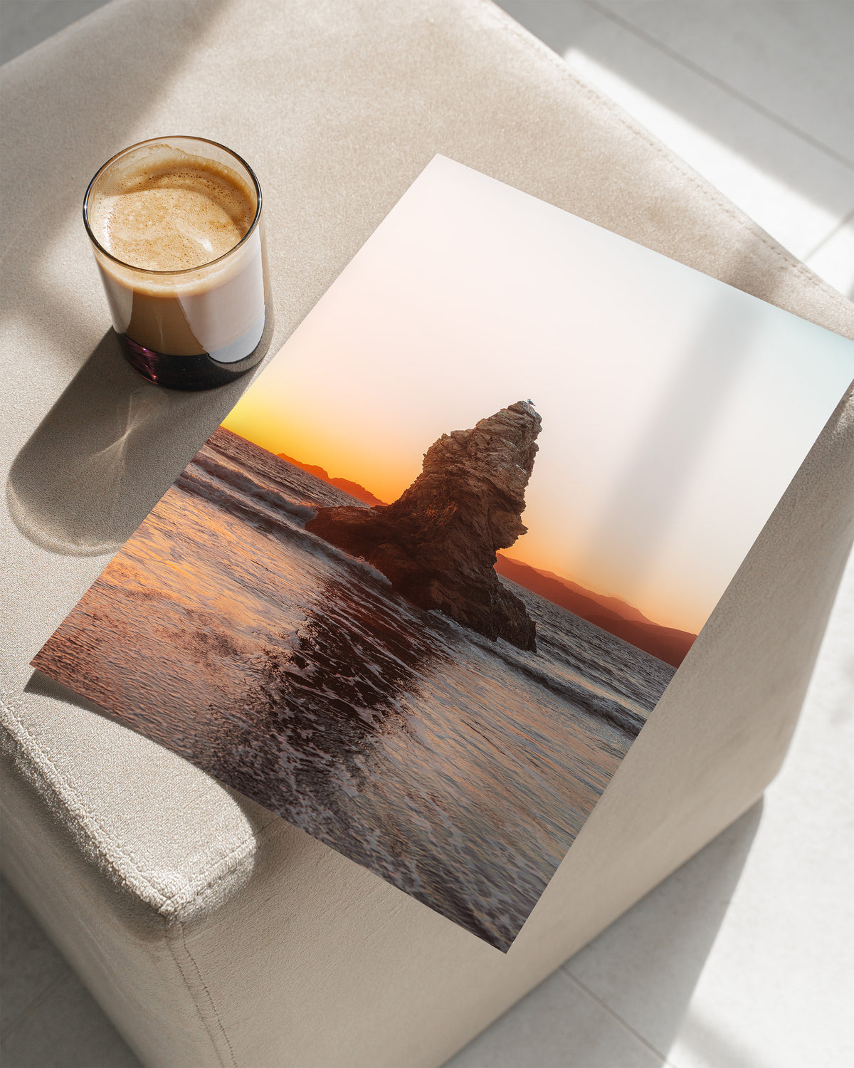 Beach Rock During Golden Hour