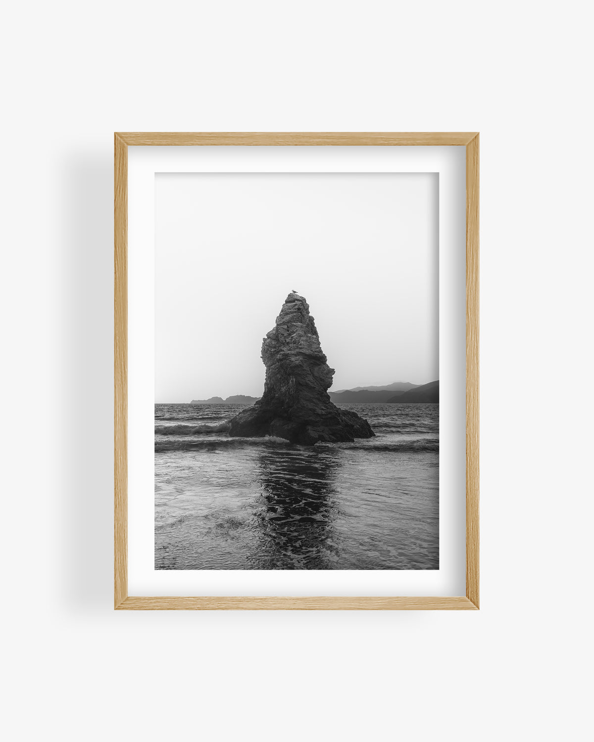 Beach Rock During Golden Hour (BW)