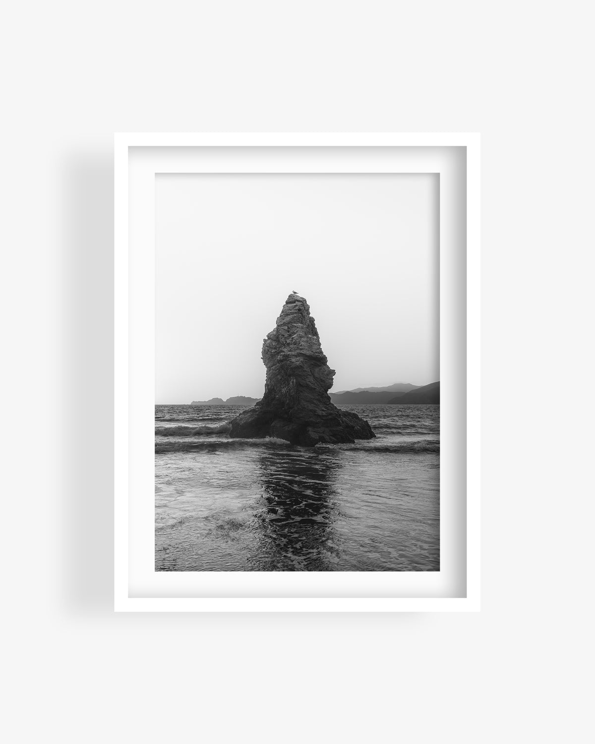 Beach Rock During Golden Hour (BW)