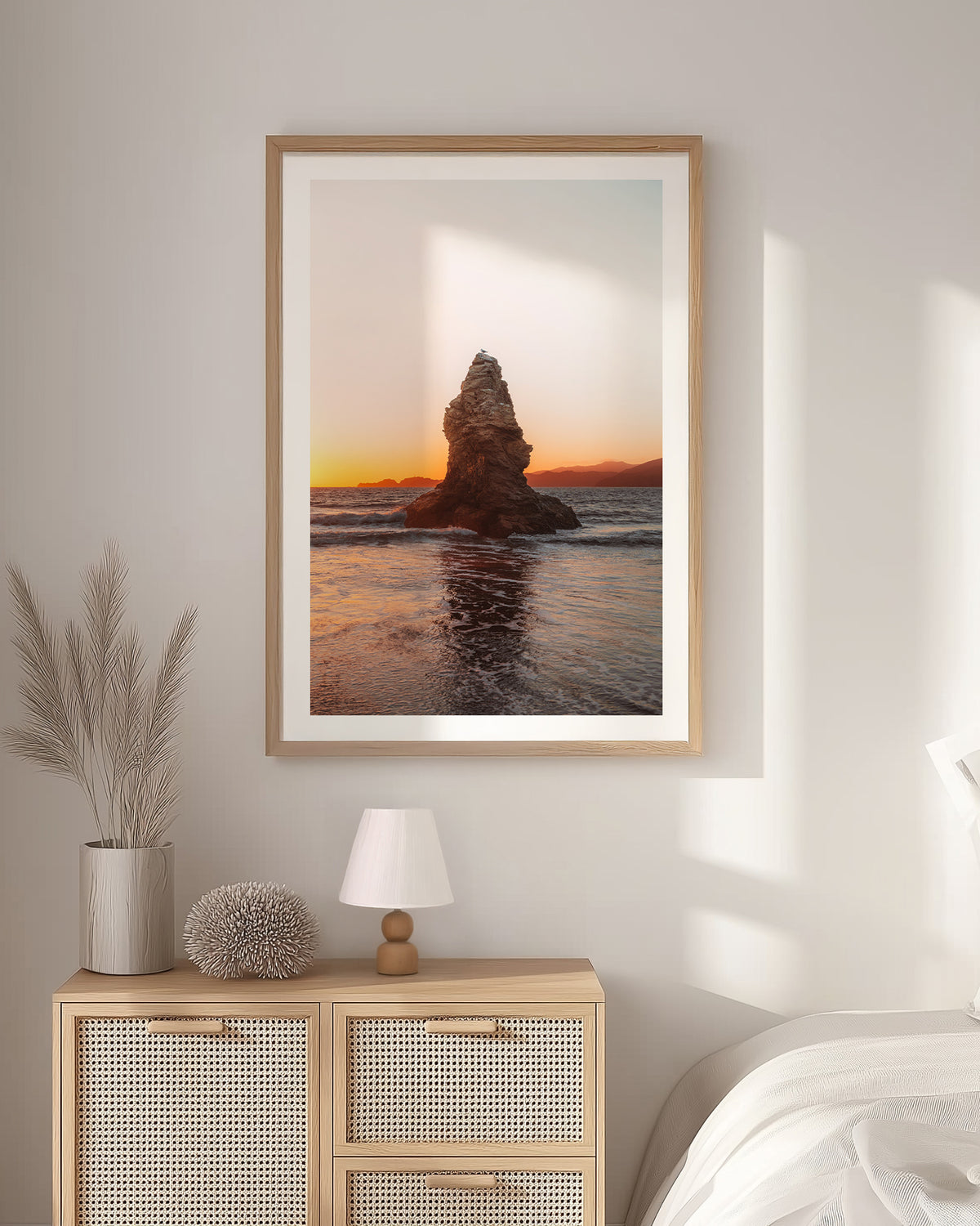 Beach Rock During Golden Hour