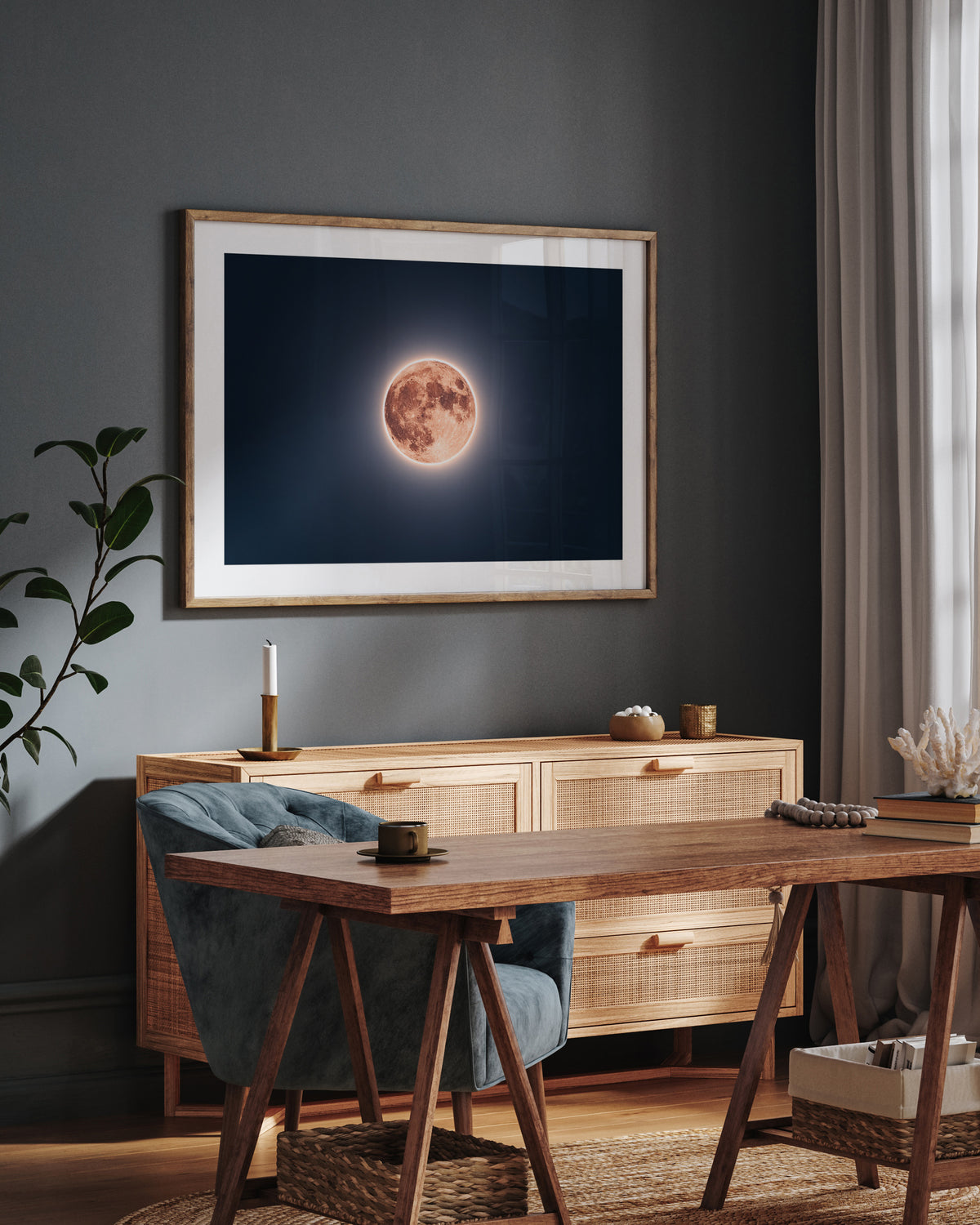 Glowing Full Moon Night Sky II