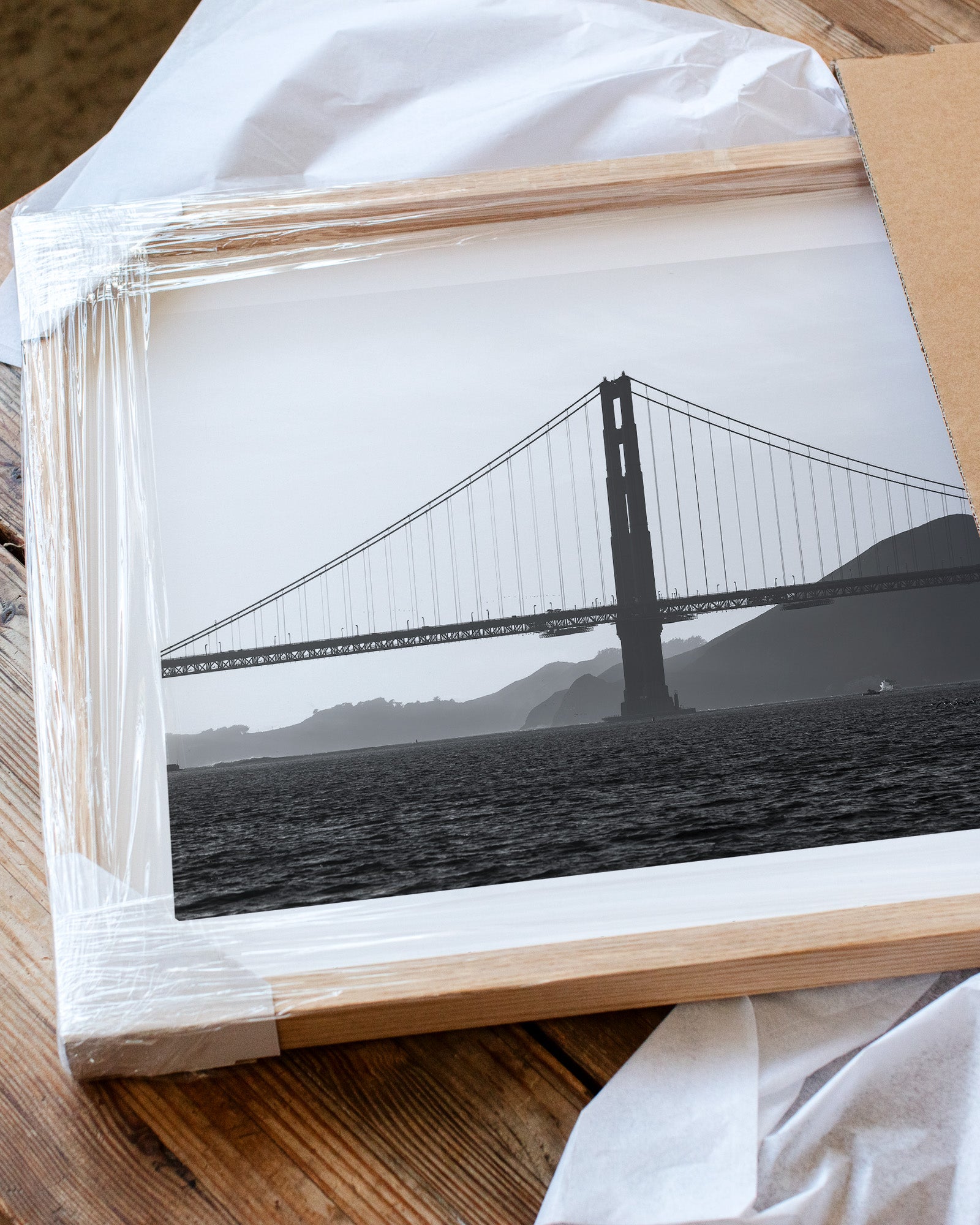 Golden Gate Bridge Silhouette Sunset II (BW)