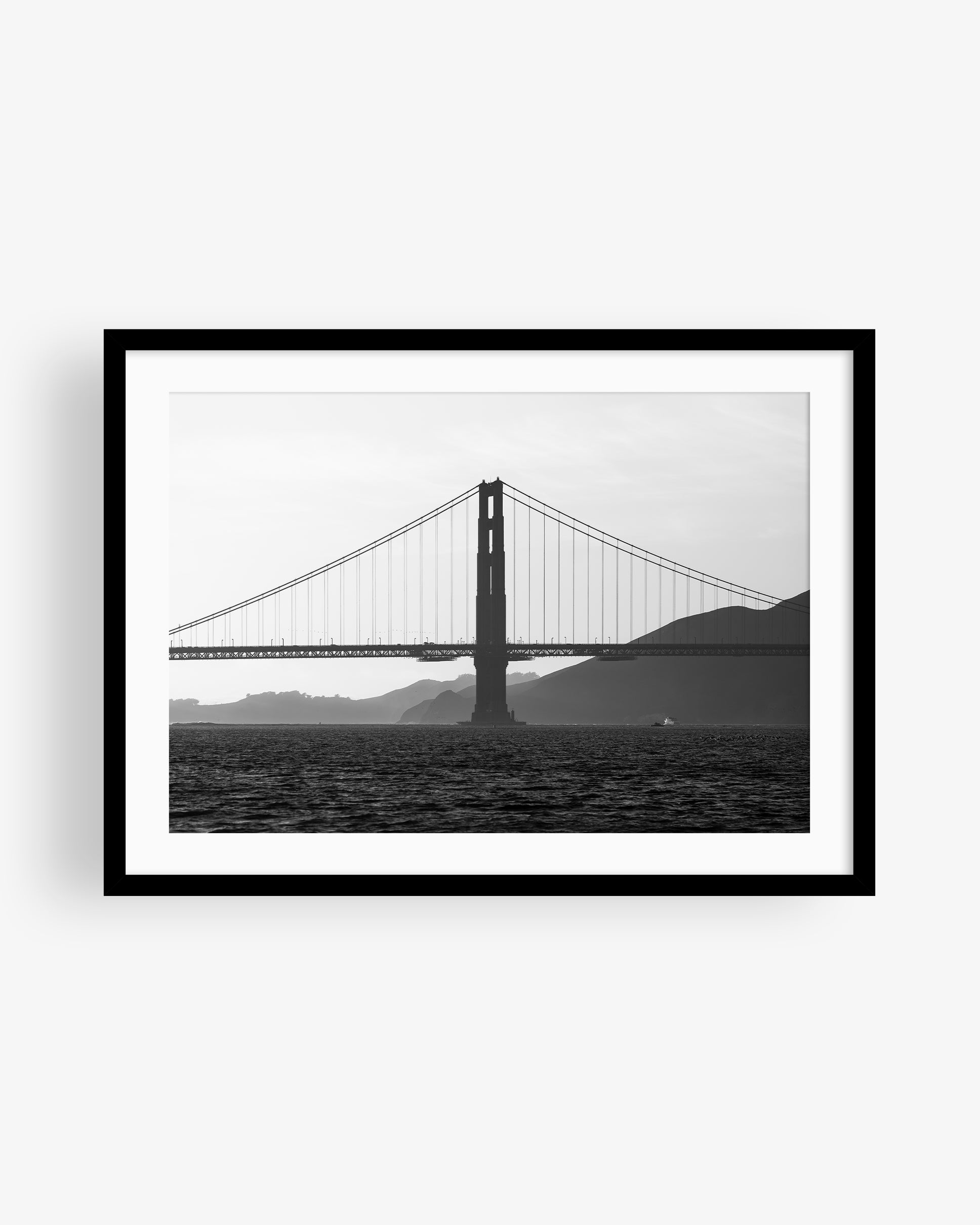 Golden Gate Bridge Silhouette Sunset II (BW)