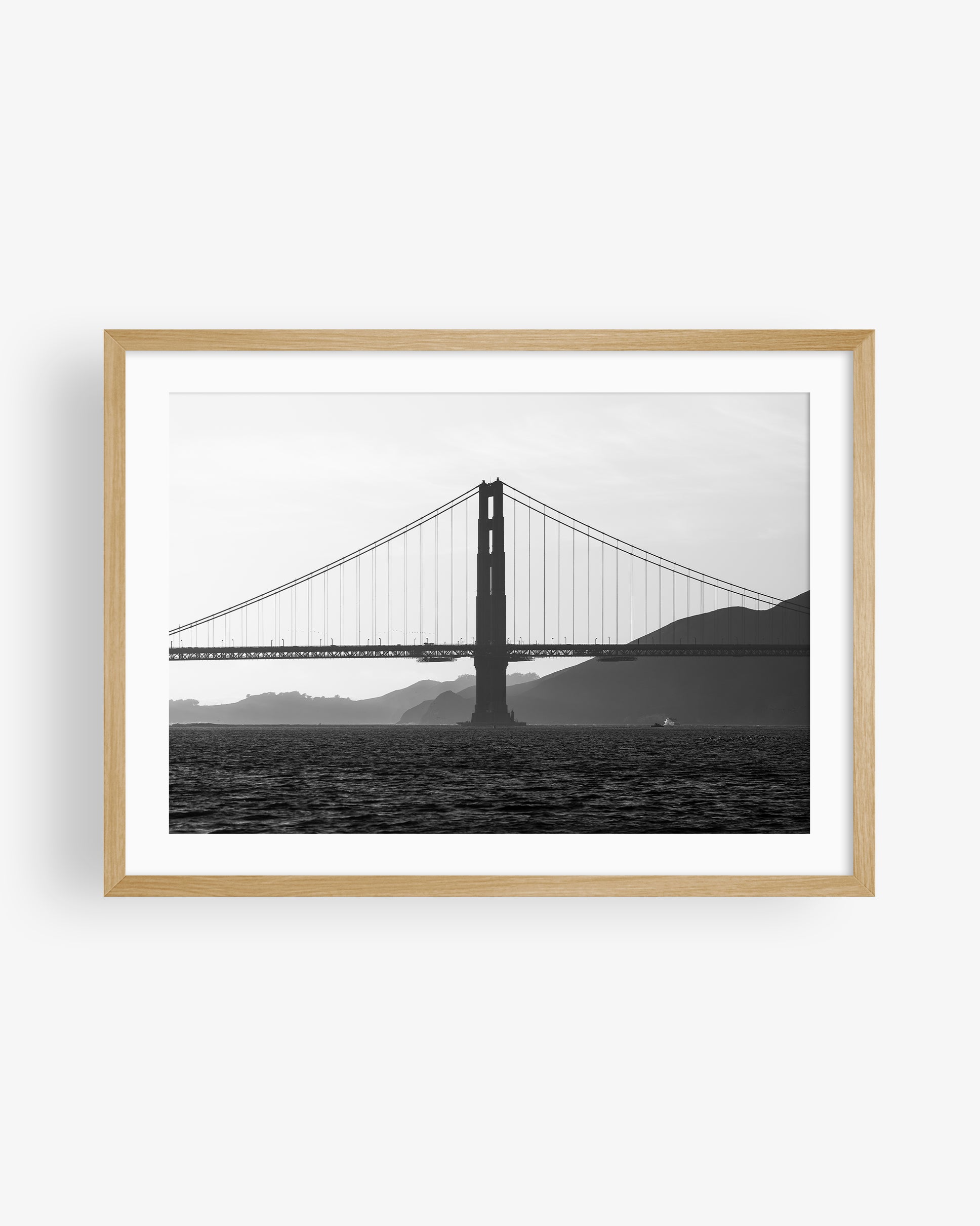 Golden Gate Bridge Silhouette Sunset II (BW)