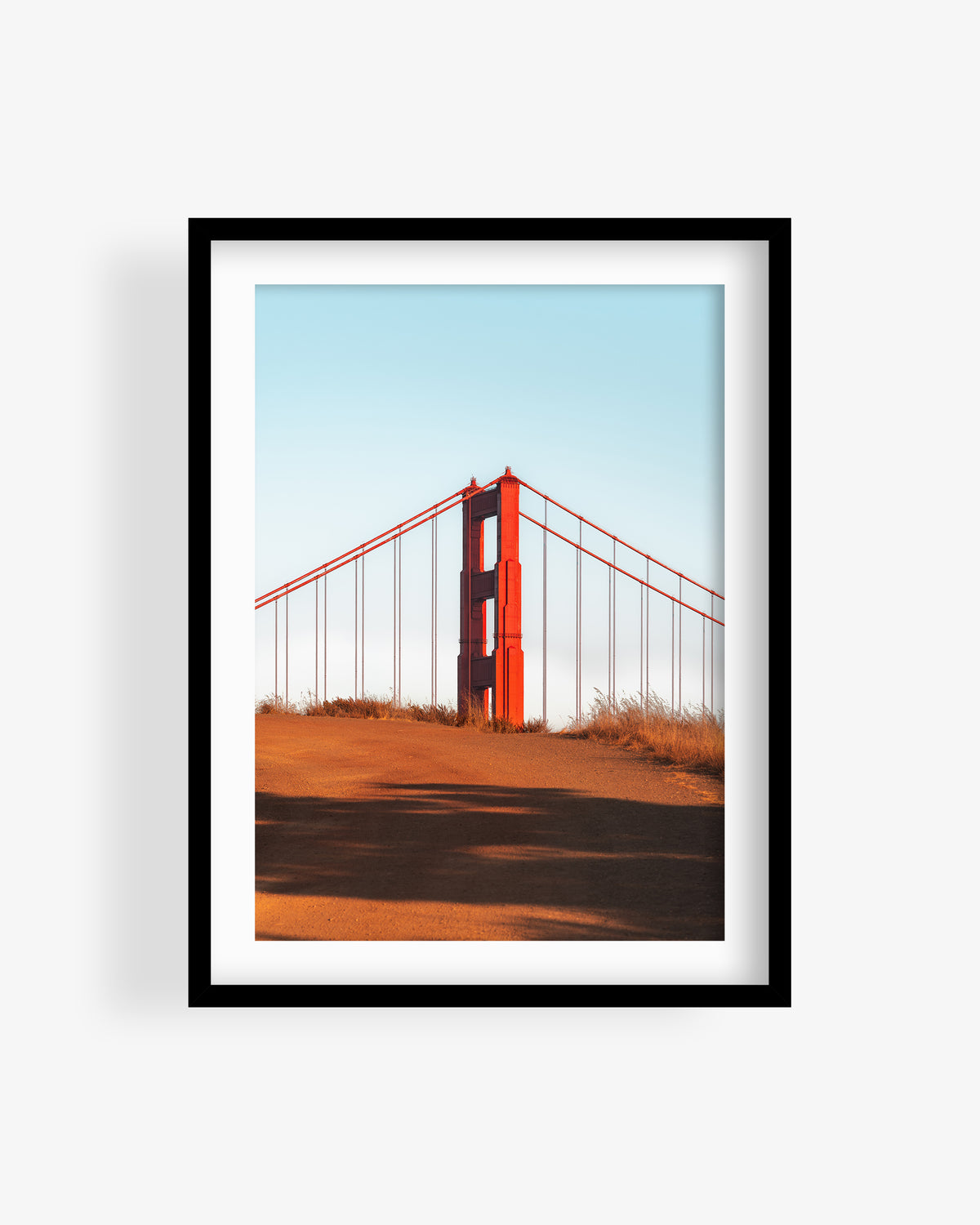 Golden Gate Bridge Tower Over Hill