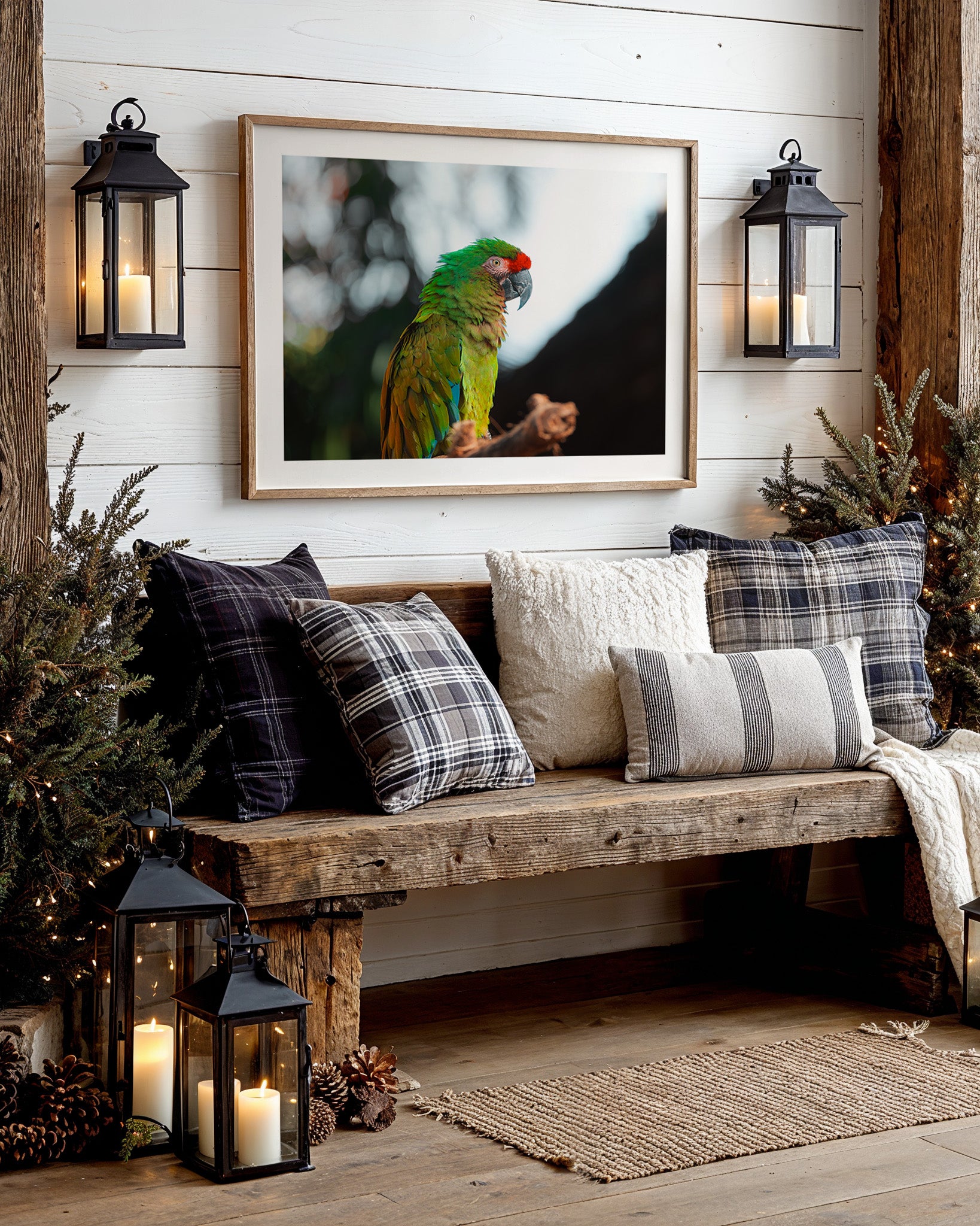 Green Macaw Parrot on a Branch II