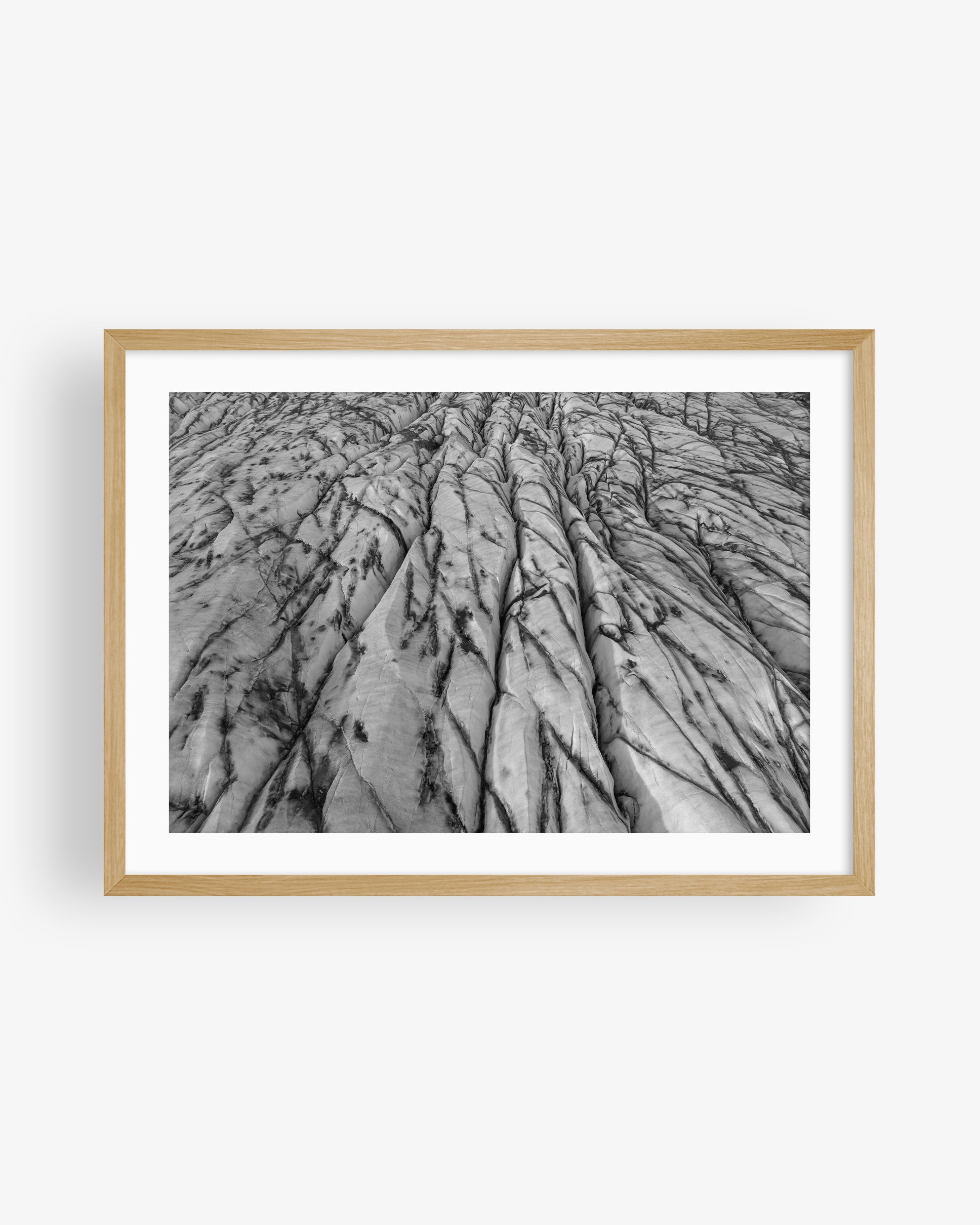 Iceland Glacier Ice Patterns Texture (BW)