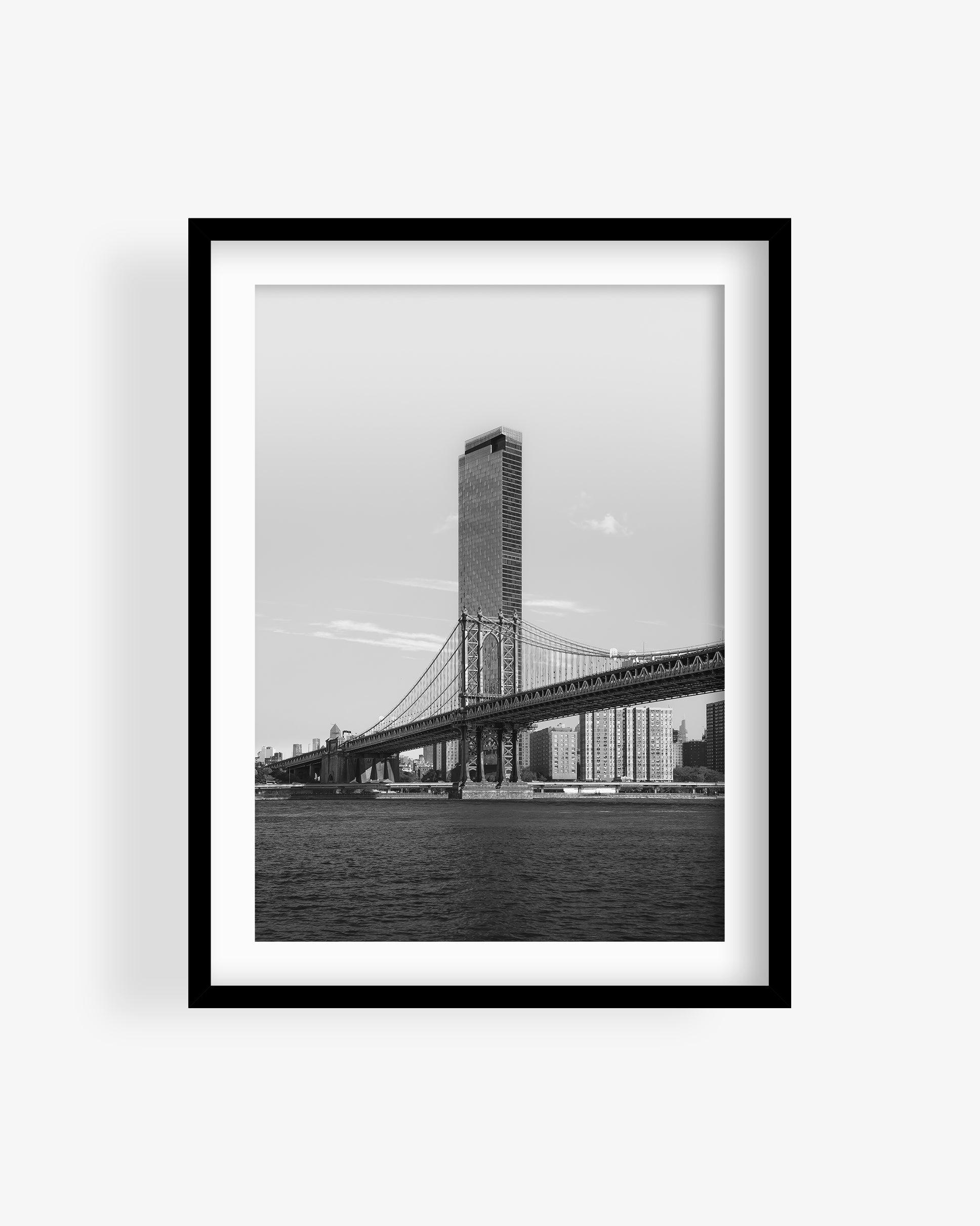 Manhattan Bridge New York City Skyline (BW)