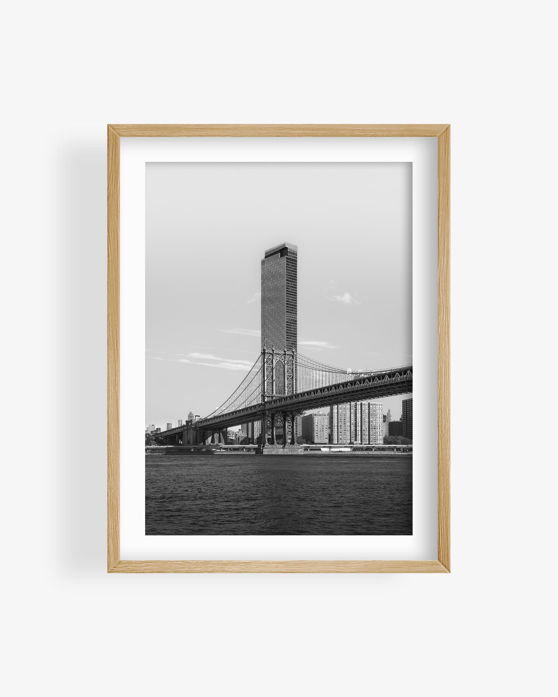 Manhattan Bridge New York City Skyline (BW)