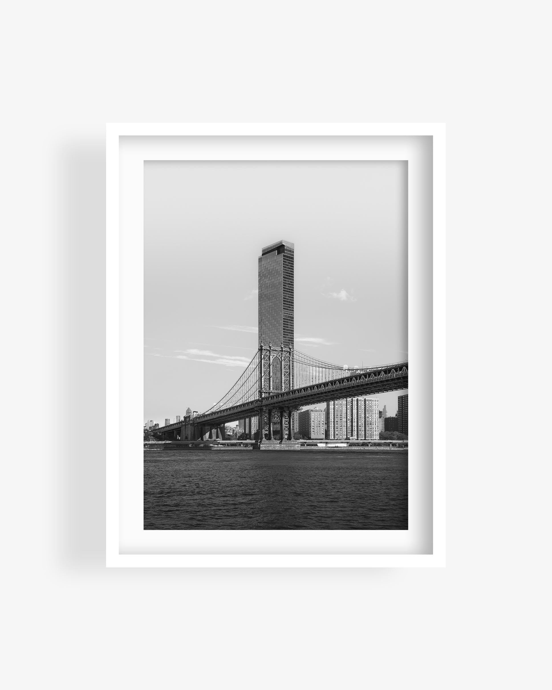 Manhattan Bridge New York City Skyline (BW)