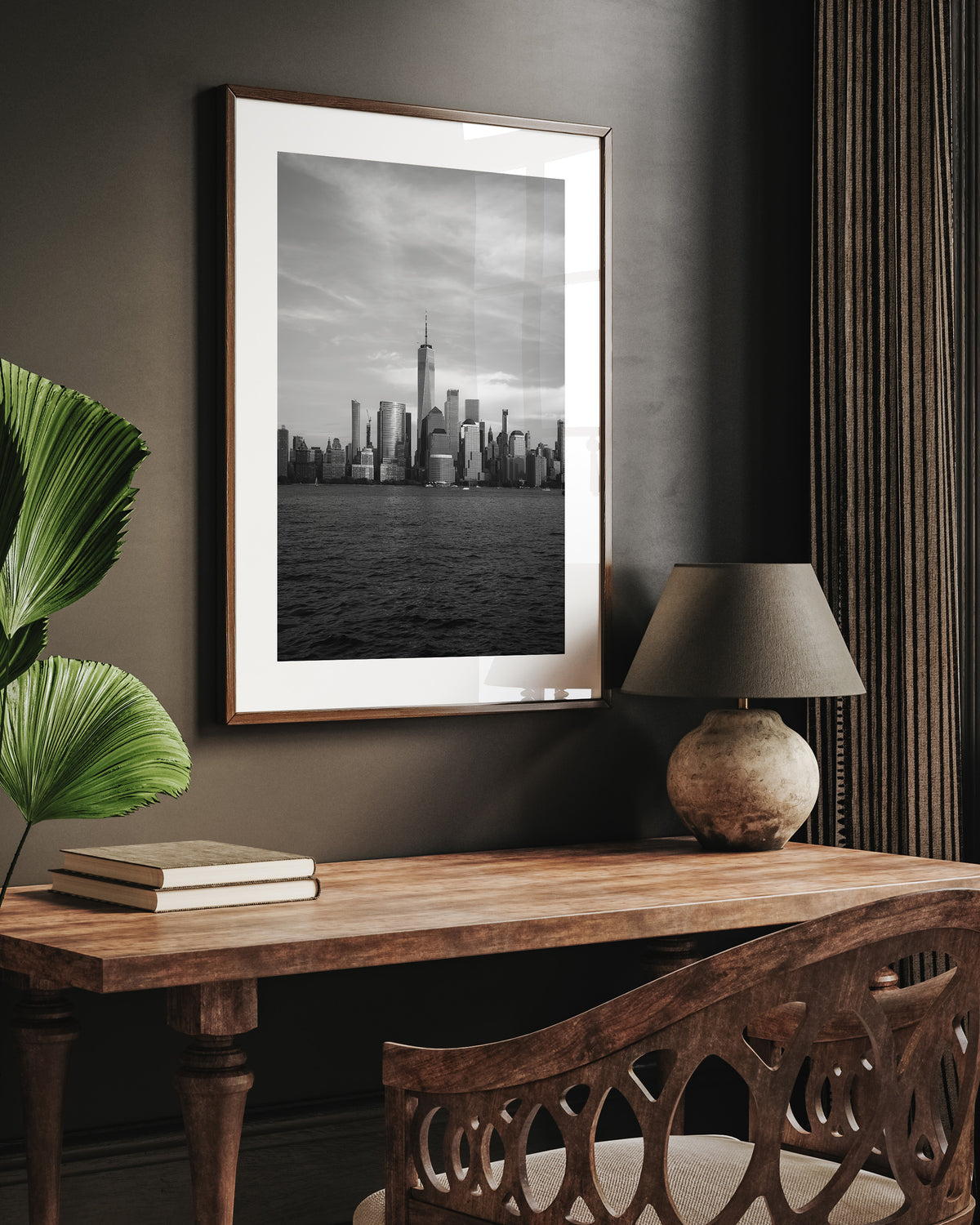 New York City Skyline Golden Hour (BW)