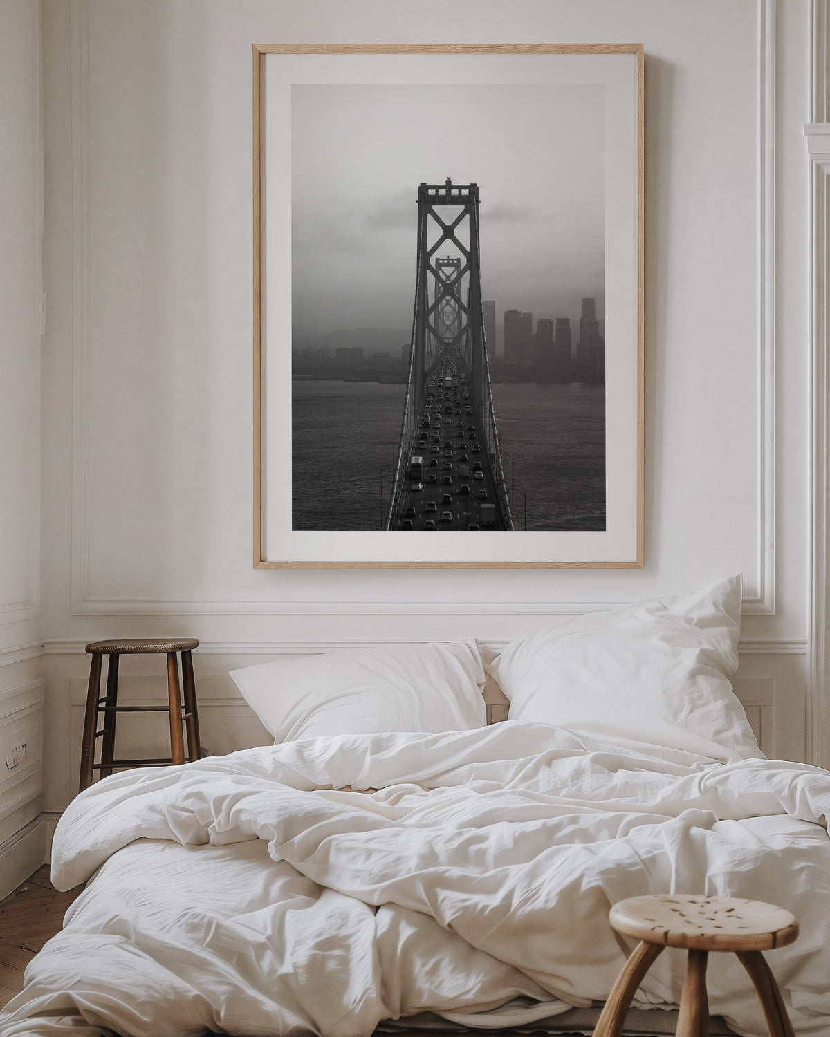 Oakland Bay Bridge Sunset (BW)