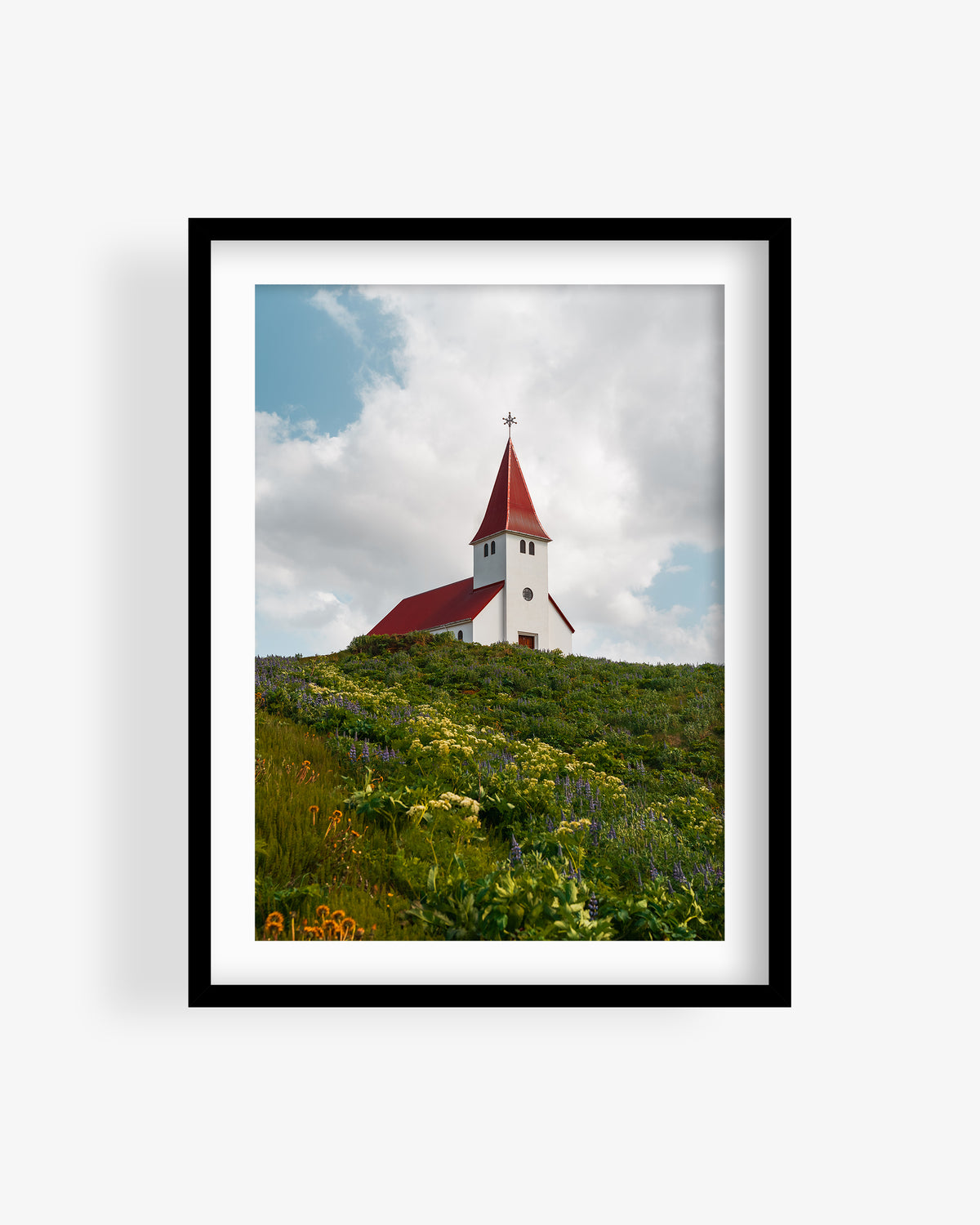 Red Roof Church From Iceland