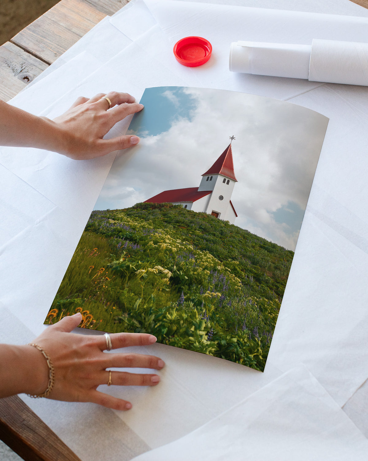 Red Roof Church From Iceland