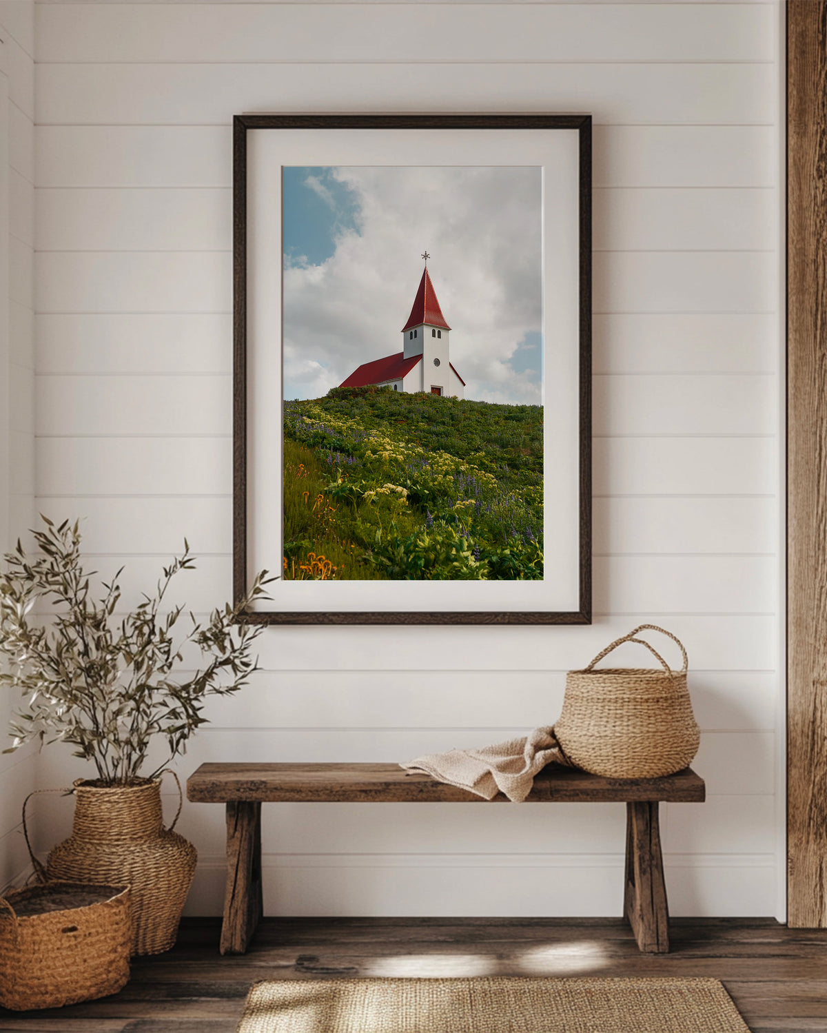 Red Roof Church From Iceland