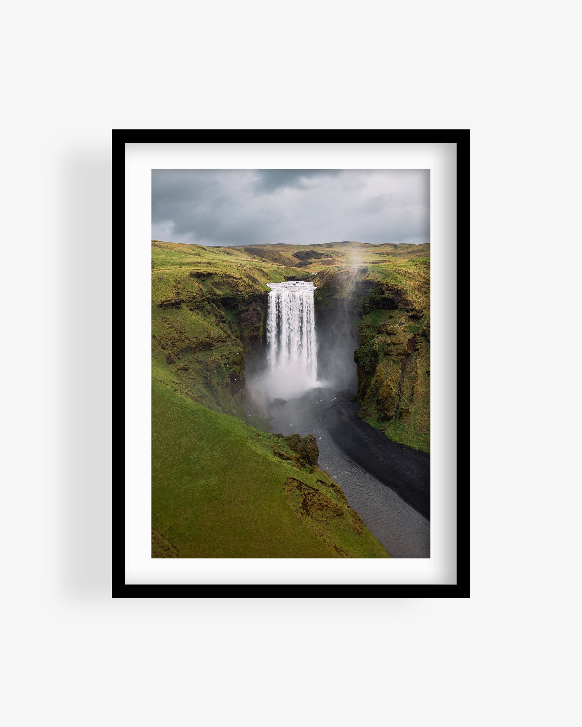 Skógafoss Waterfall Aerial View