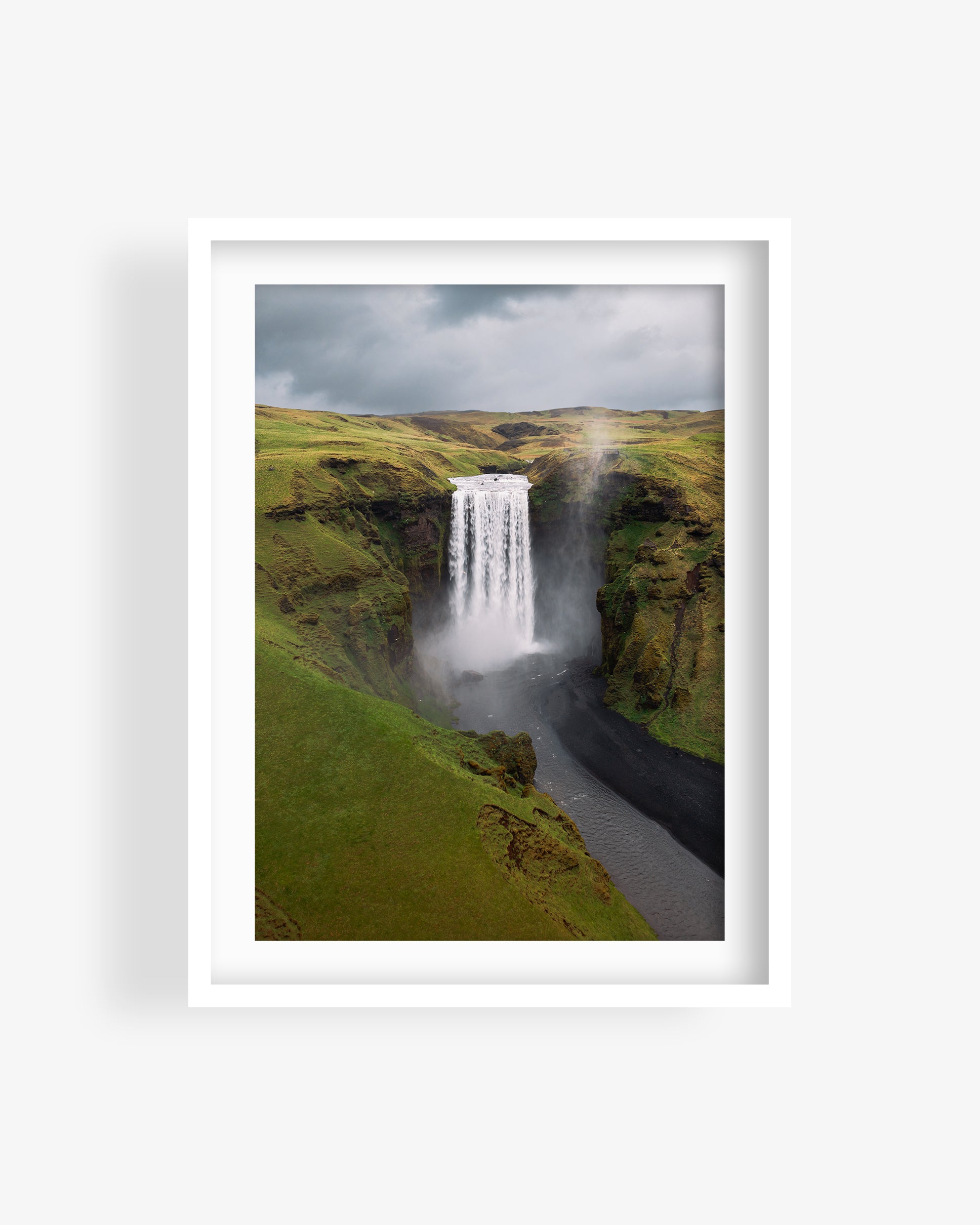 Skógafoss Waterfall Aerial View